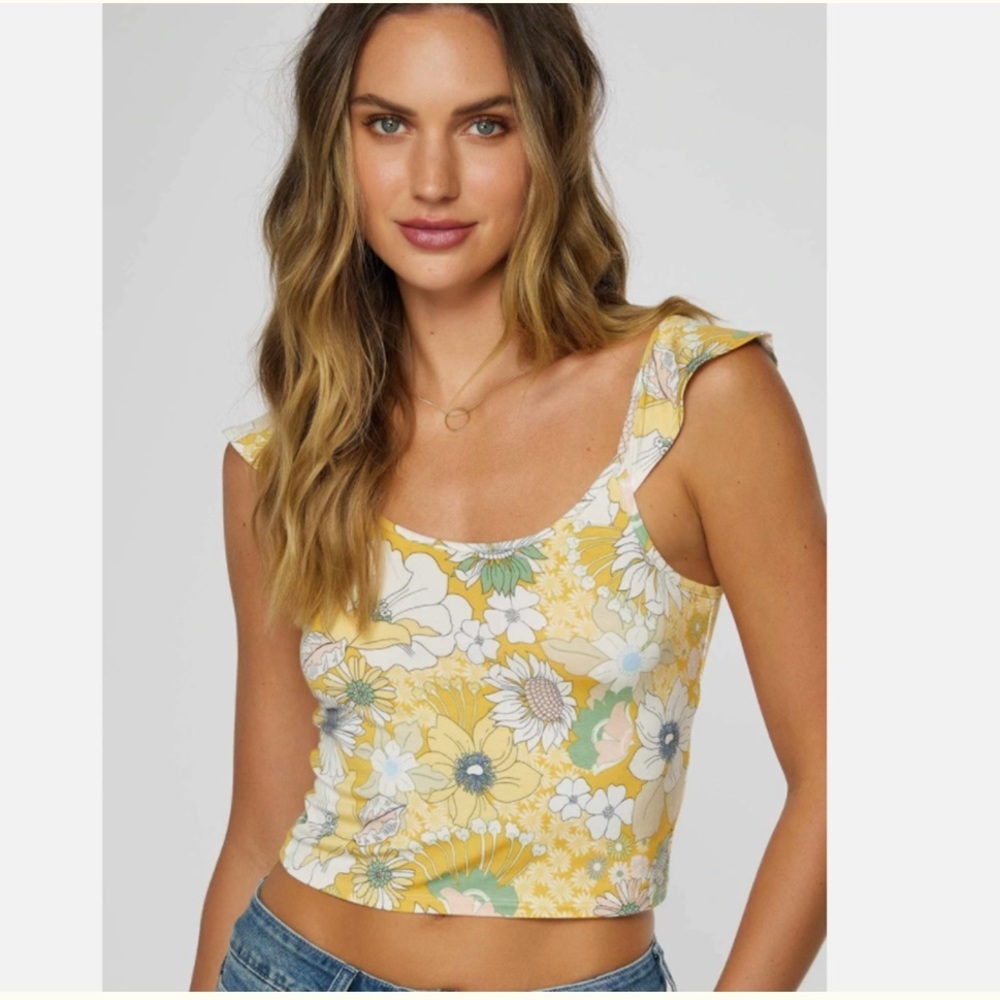 NWT O'NEILL WOMENS ANDY FLORAL TOP SIZE LARGE - Picture 1 of 8